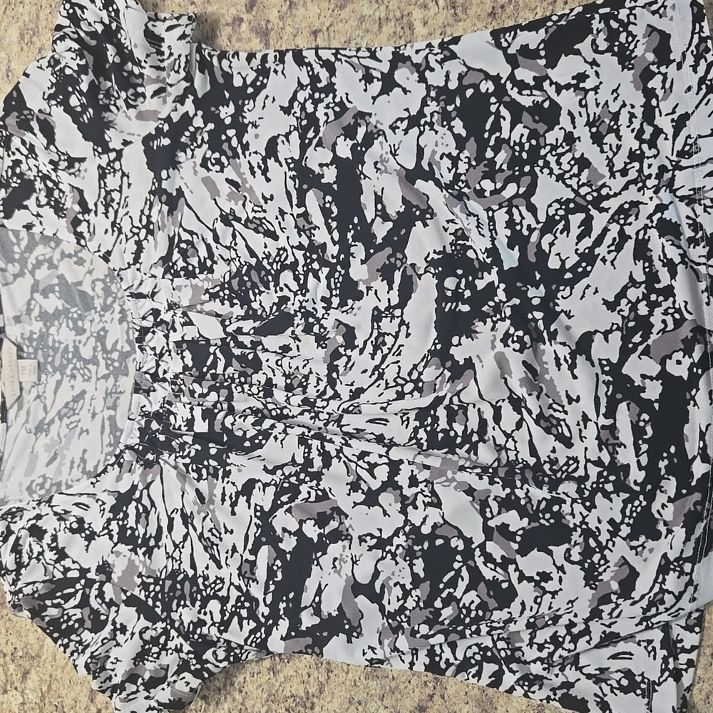 Laura Ashley Monochrome Abstract Short Sleeve Petite Top